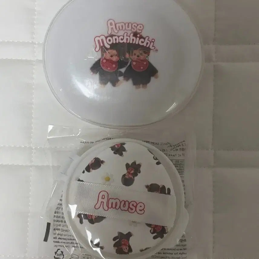 [BUNJANG] Amuse Ceramic Skin Perfect Monchhichi Cushion Case + Refill / 어뮤즈 세라믹 스킨 퍼펙트 몬치치 쿠션