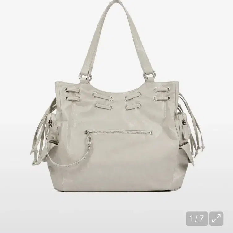 [BUNJANG] Dainnit New Stud String Big Bag Ash Beige / 다이닛 뉴 스터드 스트링 빅 백 애쉬베이지