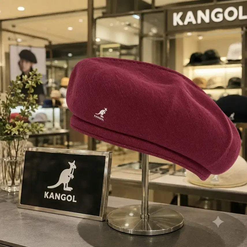 [BUNJANG] Kangol Burgundy Wool Hunting/Beret Style Hat - Large / [KANGOL] 캉골 버건디 레드 헌팅/베레 스타일 울모자