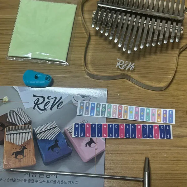 [BUNJANG] Revé Acrylic Kalimba Full Set / 아크릴 칼림바 풀세트 새상품