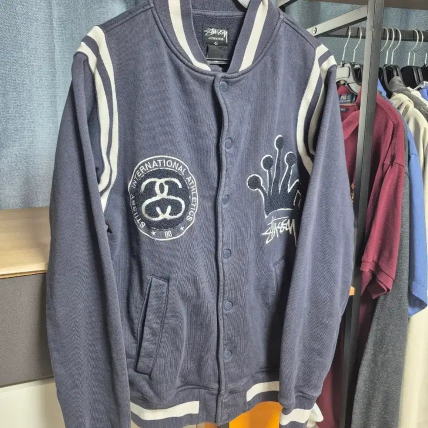 [BUNJANG] Stussy Crown Varsity Jacket / 스투시 크라운 바시티 자켓