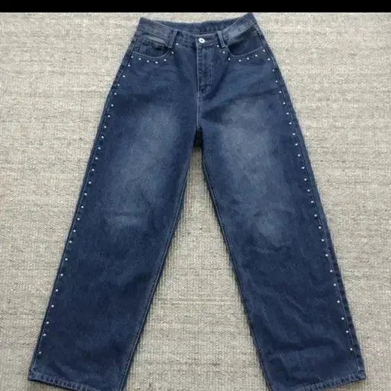 [BUNJANG] Studded Wide Leg Jeans / 청바지 스터드 와이드 팬츠 -새상품