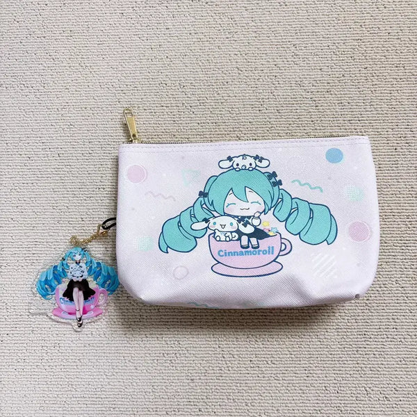 [BUNJANG] Hatsune Miku x Cinnamoroll Acrylic Keyring Pouch / 하츠네 미쿠 시나모롤 파우치 아크릴 키링