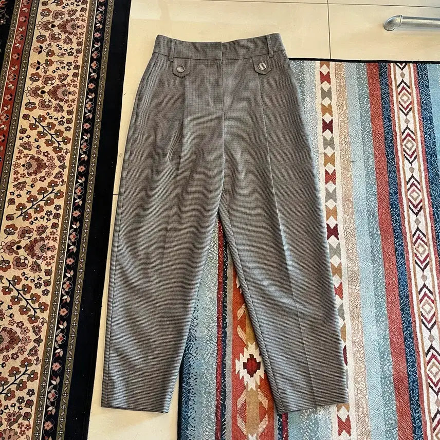 [BUNJANG] Lucky Chouette Check Wide Pants (Size 36) / 럭키슈에뜨 체크 와이드 팬츠 36