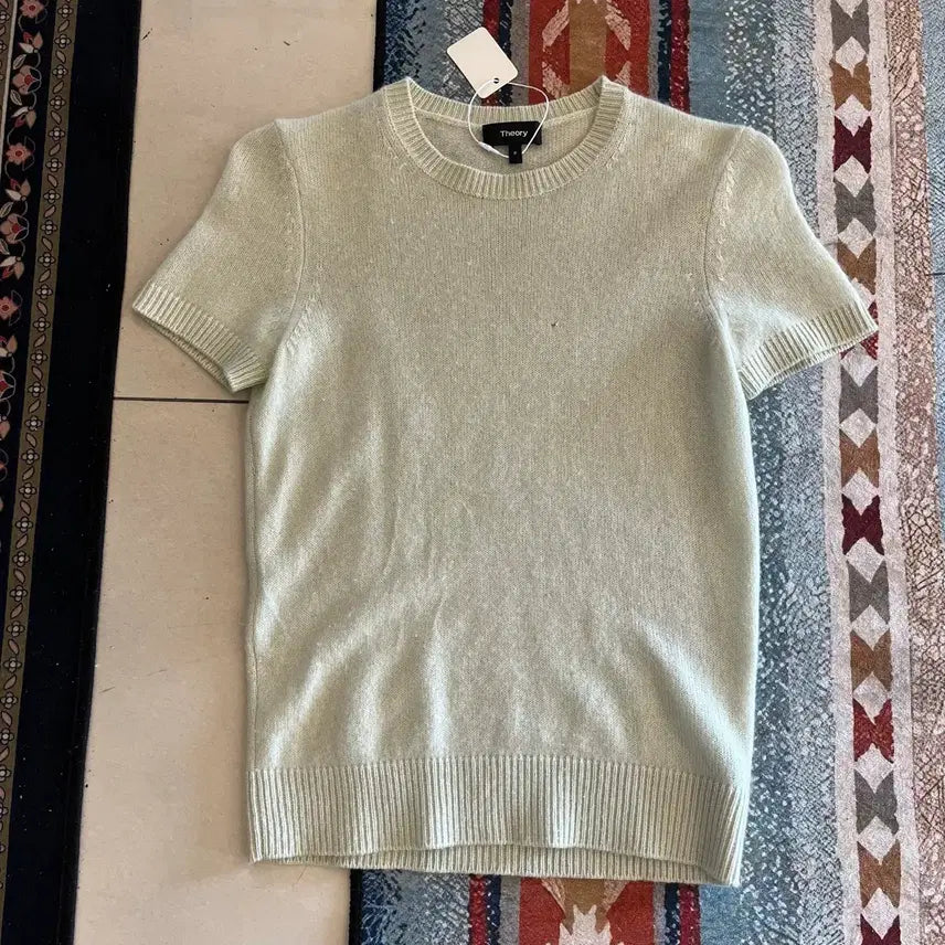 [BUNJANG] Theory Cashmere Short Sleeve Knit Top FREE Size / 띠어리 캐시미어 반팔 니트 FREE