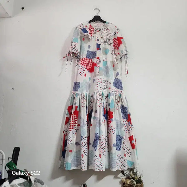 [BUNJANG] Wide Pattern Long Dress / 와이드패턴 원피스 롱 원피스