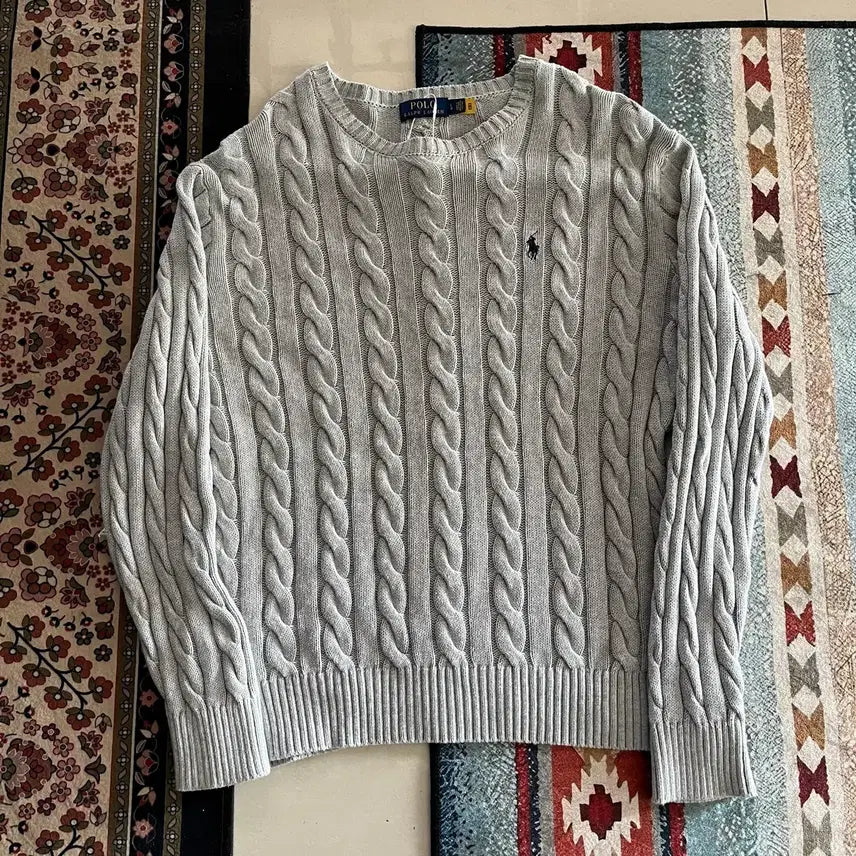 [BUNJANG] Polo Ralph Lauren Cable Knit Sweater L/100 / 폴로 랄프로렌 케이블 니트 스웨터 L/100