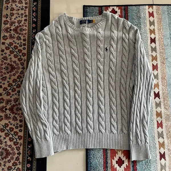 [BUNJANG] Polo Ralph Lauren Cable Knit Sweater L/100 / 폴로 랄프로렌 케이블 니트 스웨터 L/100