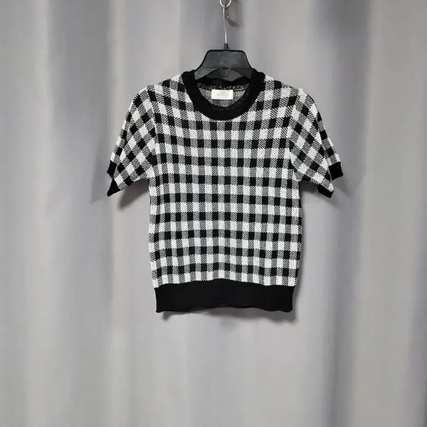 [BUNJANG] Checked Knit Top / 체크 니트