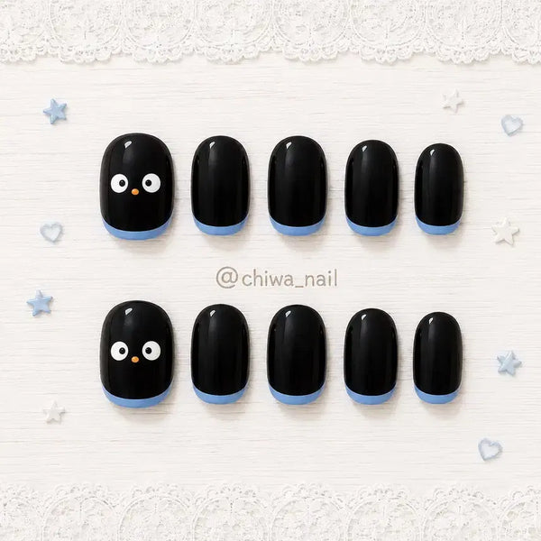 [BUNJANG] Custom Sanrio Chocokitty French Handmade Nail Tips / 주문제작 산리오 초코캣 프렌치 수제 네일팁