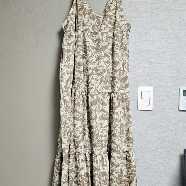 [BUNJANG] Paisley Long Dress Free Size Beige / [새상품] 페이즐리 롱 원피스 free