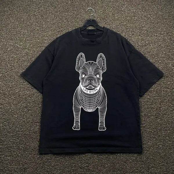 [BUNJANG] Lifework Black Short Sleeve T-Shirt / 라이프워크 블랙 반팔티