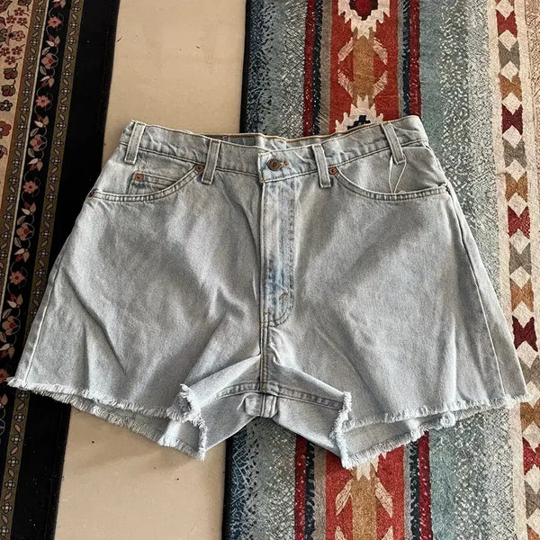 [BUNJANG] Levi's 560 Orange Tab Cutoff Denim Shorts 33 / USA 리바이스 560 오렌지탭 컷팅 데님 반바지 33