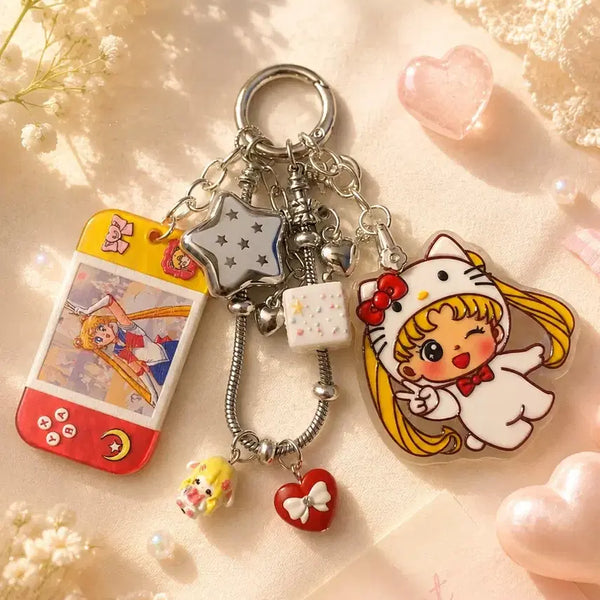 [BUNJANG] Sailor Moon Jade Acrylic Pendant Handmade Keychain / 세일러문 옥 아크릴 팬던트 핸드메이드 키링