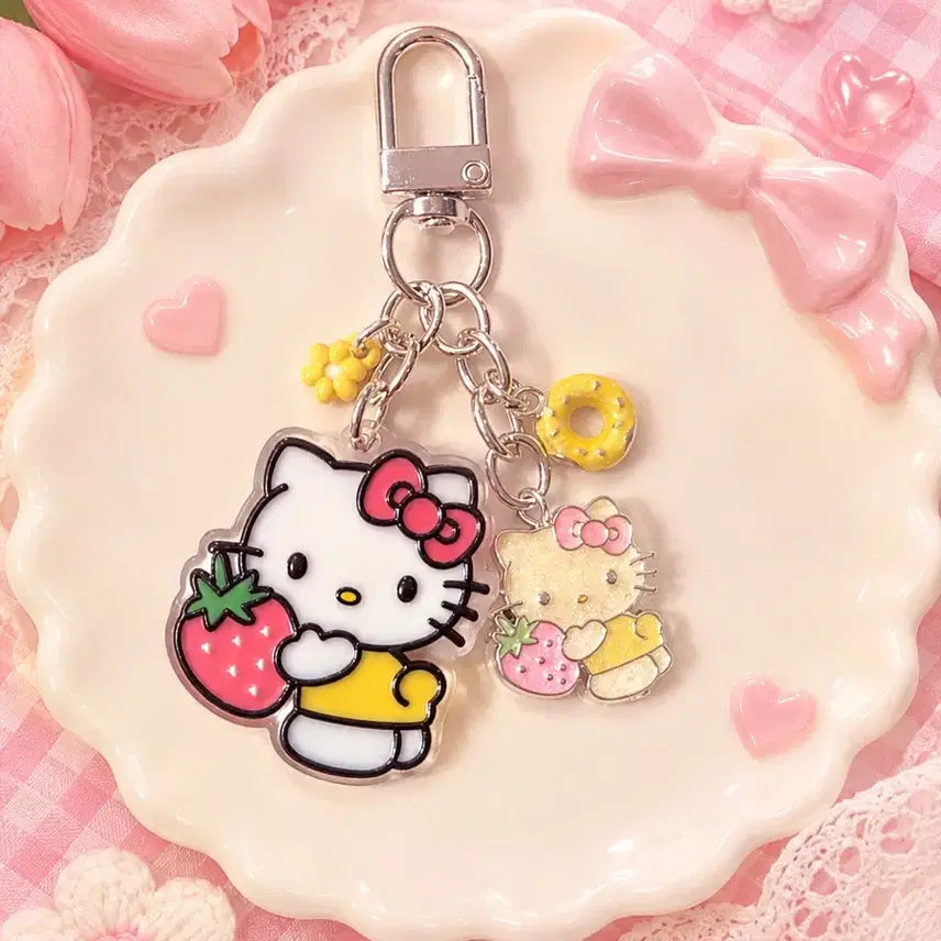 [BUNJANG] Kitty Acrylic Pendant Mini Keychain / 키티 아크릴 팬던트 미니 키링