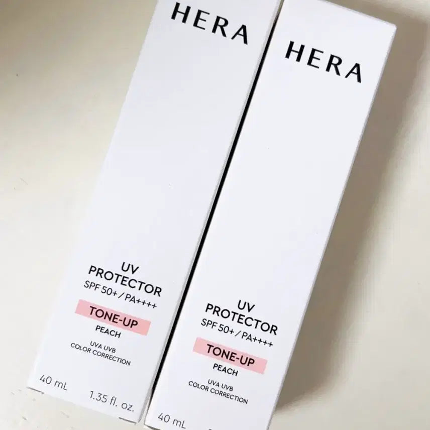 [BUNJANG] Hera UV Protector Tone-Up Peach Sun Cream SPF50+/PA++++ (2x 40ml) / [새상품] 헤라 UV프로텍터 톤업 피치 선크림 40ml + 40ml