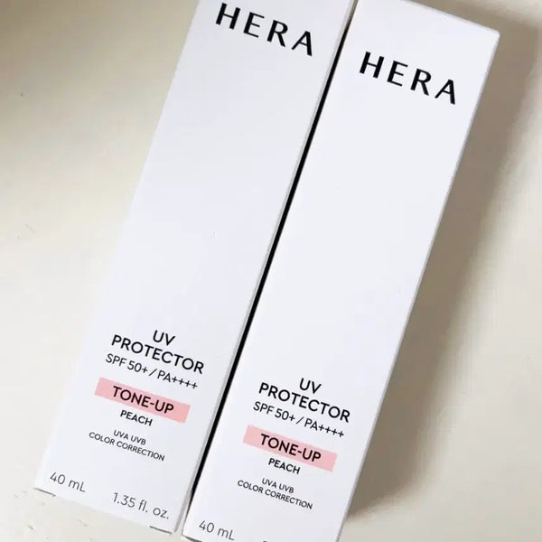 [BUNJANG] Hera UV Protector Tone-Up Peach Sun Cream SPF50+/PA++++ (2x 40ml) / [새상품] 헤라 UV프로텍터 톤업 피치 선크림 40ml + 40ml