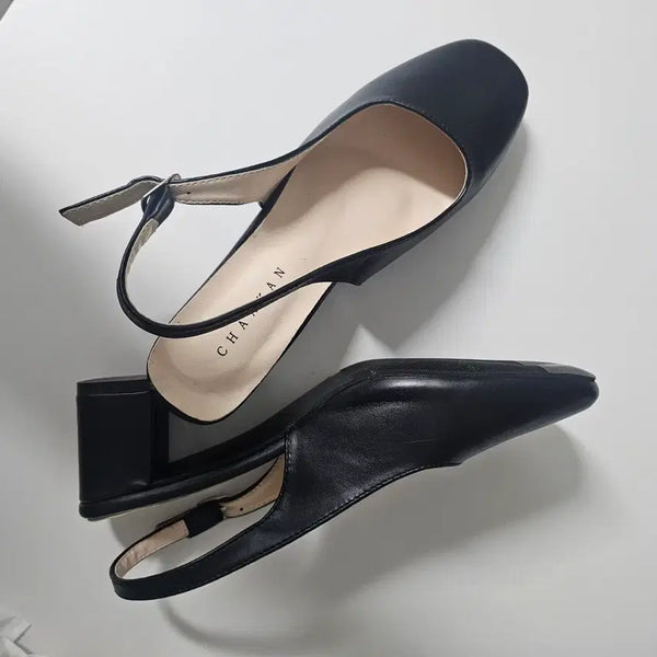 [BUNJANG] Chakan Black Slingback Heels (255) / 새상품-착한구두 블랙 슬링백 힐 255
