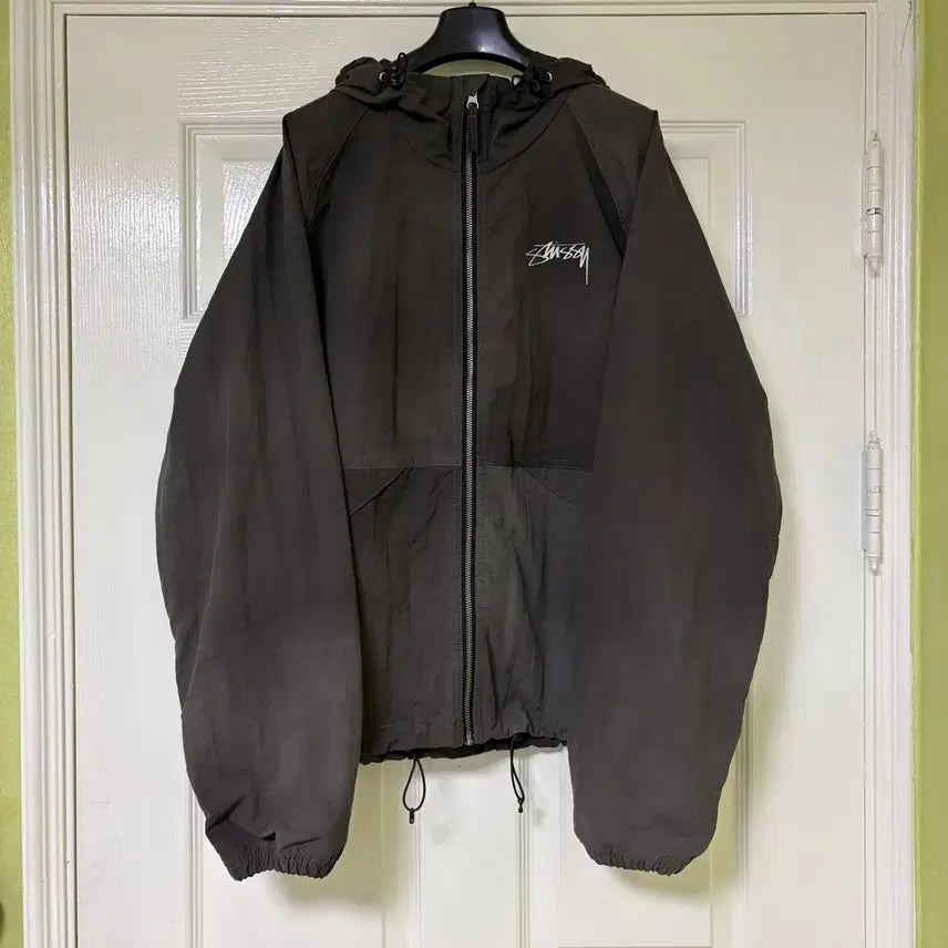 [BUNJANG] Stussy Wave Dyed Beach Shell Jacket Black 115647 / [M] 스투시 웨이브 다이 비치쉘 자켓 블랙 115647