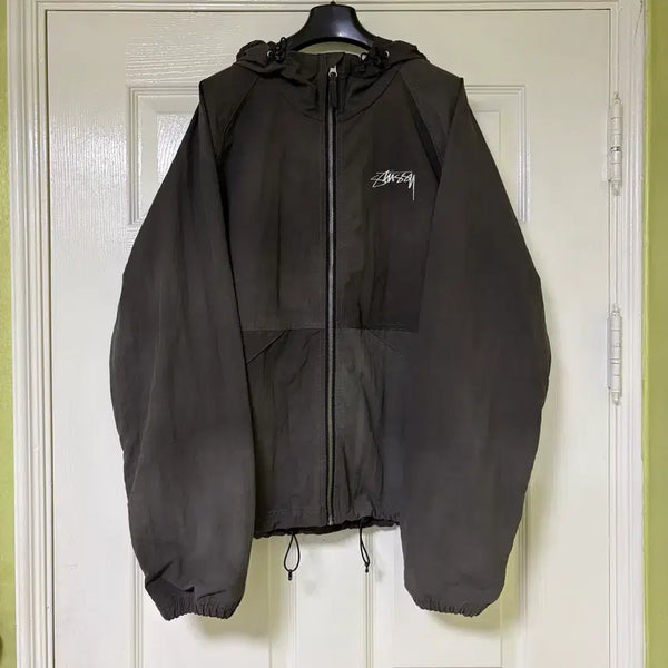 [BUNJANG] Stussy Wave Dyed Beach Shell Jacket Black 115647 / [M] 스투시 웨이브 다이 비치쉘 자켓 블랙 115647