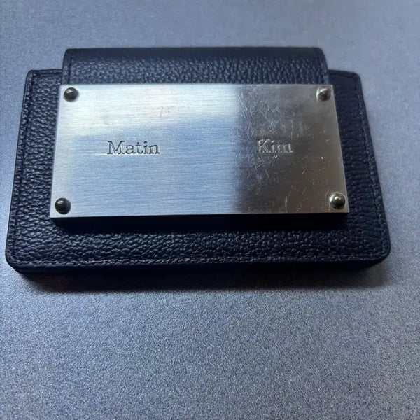 [BUNJANG] Matin Kim Leather Wallet with Metal Logo / 마뗑킴 지갑