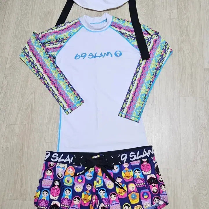 [BUNJANG] 69SLAM Rash Guard Set with Hat (New) / 69슬램 래쉬가드 세트 + 모자(새상품)