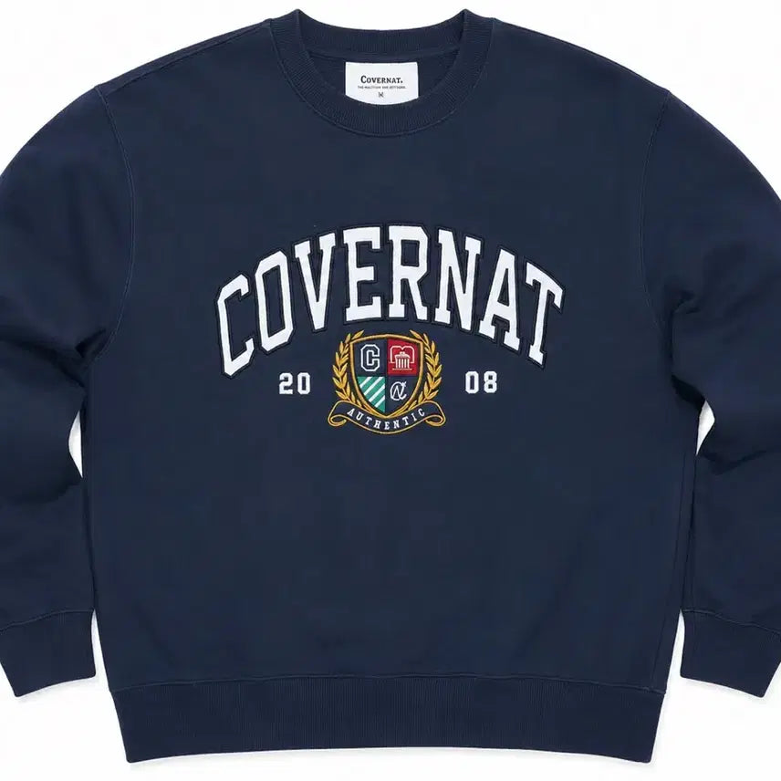 [BUNJANG] Covernat Navy Brushed Sweatshirt M / 커버낫 네이비 기모 맨투맨 M