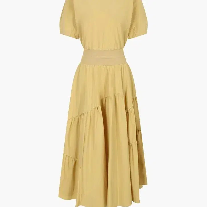 [BUNJANG] Nice Claup Tiered Long Dress / (23년) 나이스클랍 허리니트  티어드 원피스 롱원피스 m