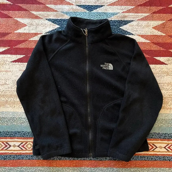 [BUNJANG] The North Face Women's Logo Fleece Zip-Up Jacket Black / 노스페이스 여성 로고 후리스 플리스 집업자켓 [블랙] M/95