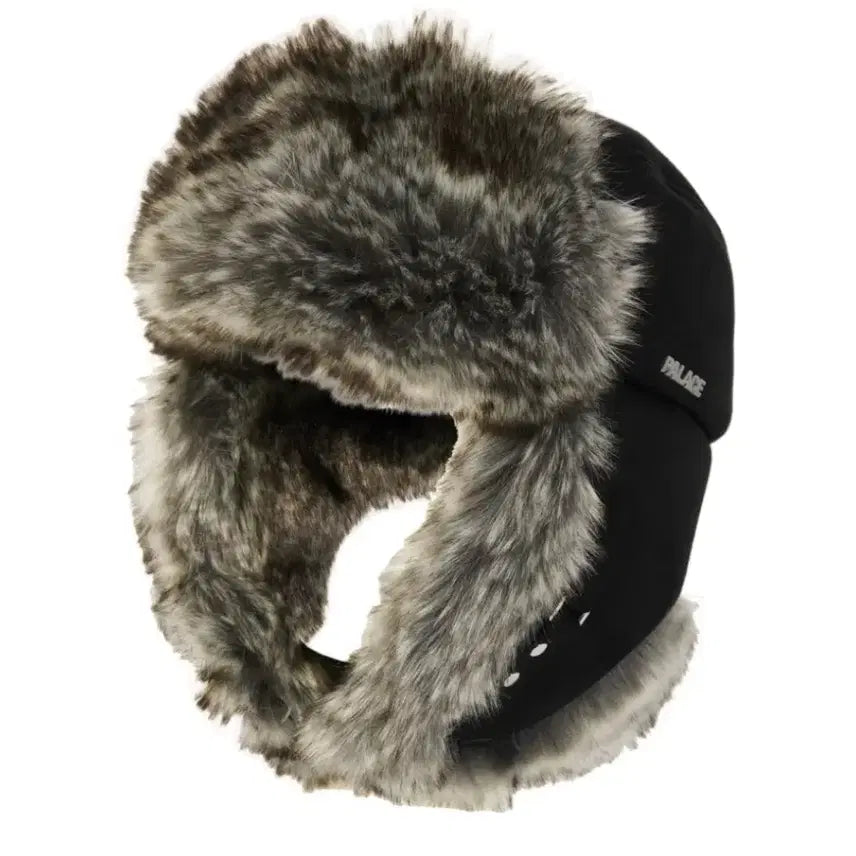 [BUNJANG] Palace Fox Fur Trooper Hat Suede Black / 팔라스 폭스 퍼 트루퍼햇 스웨이드 블랙 S/M