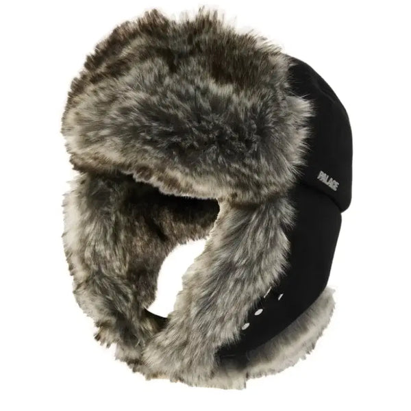 [BUNJANG] Palace Fox Fur Trooper Hat Suede Black / 팔라스 폭스 퍼 트루퍼햇 스웨이드 블랙 S/M