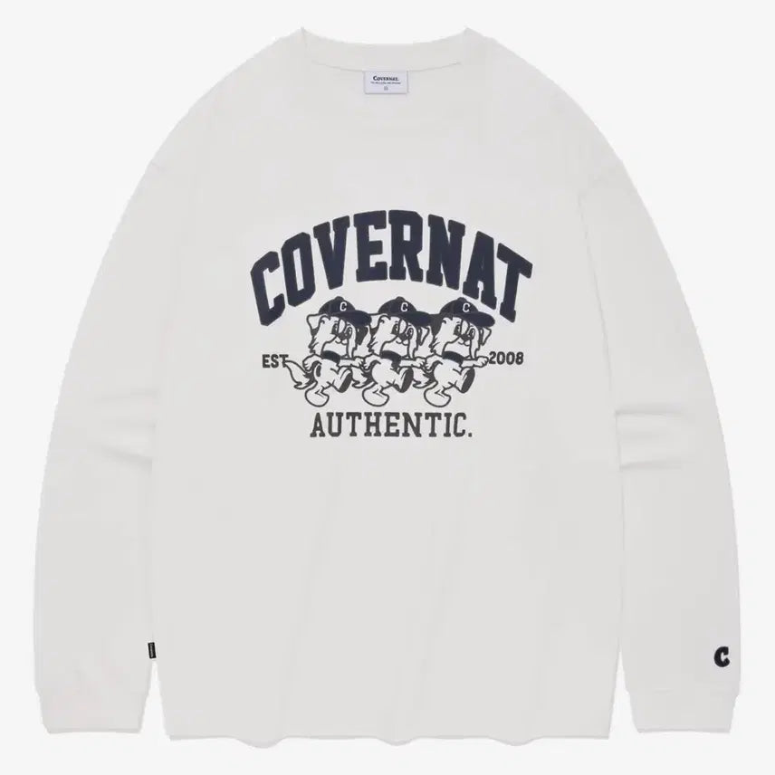 [BUNJANG] Covernat Border Collie Trio Long Sleeve White / L) 커버낫 보더콜리 트리오 롱슬리브 화이트