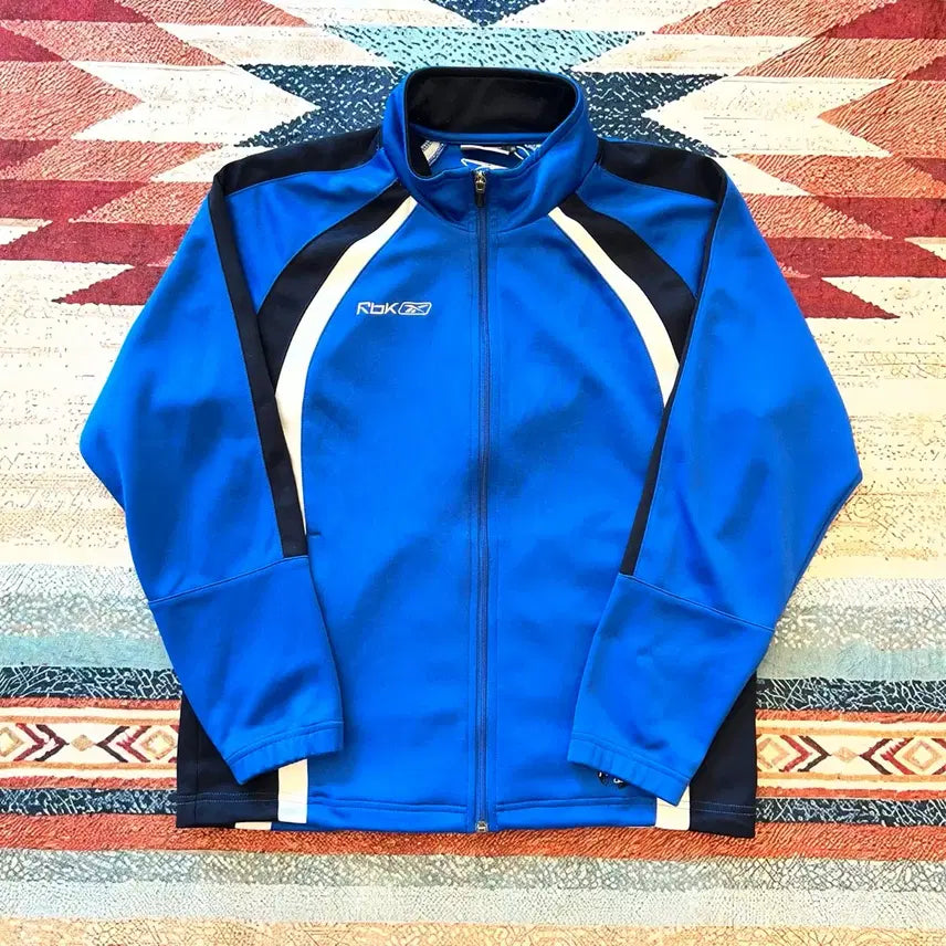 [BUNJANG] Reebok Colorblock Logo Jersey Track Top Jacket [Blue] S / 리복 배색 로고 져지 트랙탑 자켓 [블루] S/90