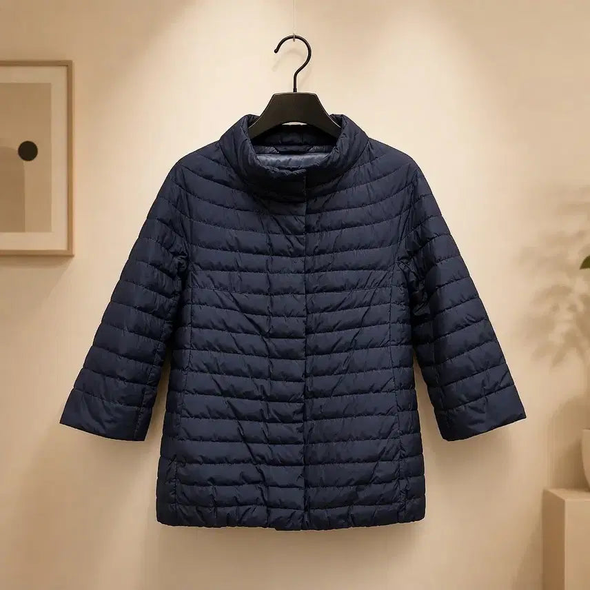 [BUNJANG] HERNO Women's Lightweight Down Filling Padded Coat Navy Size 36 / 에르노 HERNO 여성 구스다운 경량 패딩 코트 36사이즈