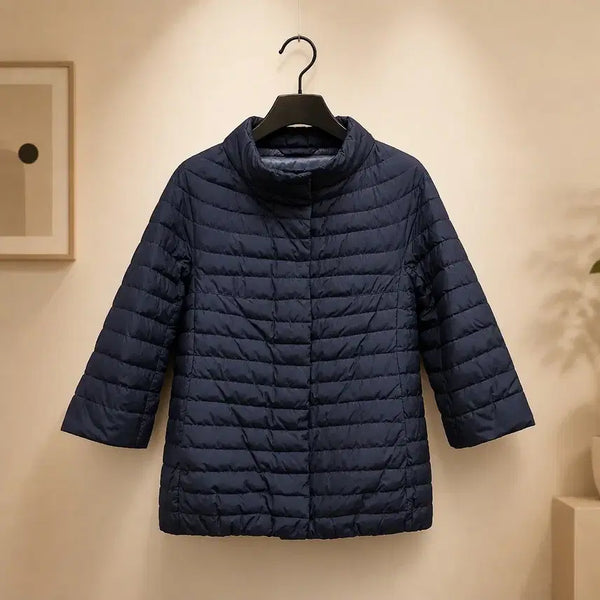 [BUNJANG] HERNO Women's Lightweight Down Filling Padded Coat Navy Size 36 / 에르노 HERNO 여성 구스다운 경량 패딩 코트 36사이즈