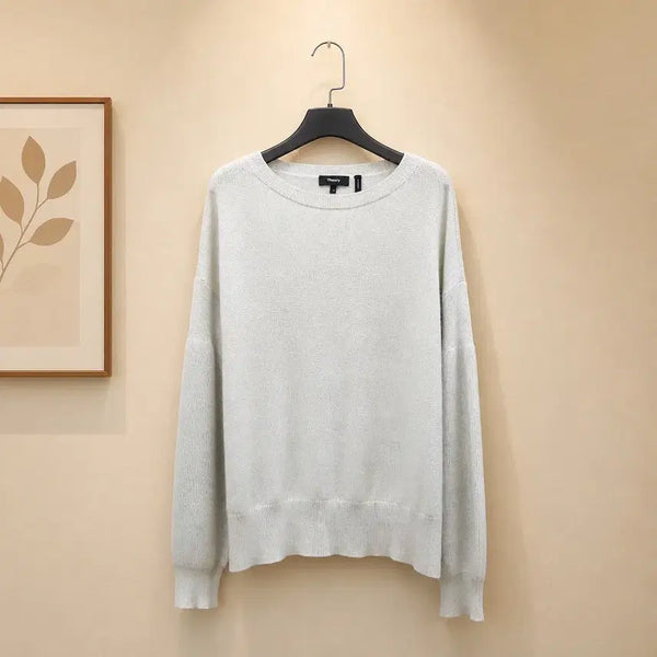 [BUNJANG] Theory Women's 100% Cashmere Oversized Boatneck Knit - Size S / Theory 띠어리 여성 100% 캐시미어 오버핏 보트넥 니트 S사이즈
