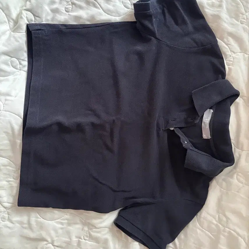 [BUNJANG] 8 Seconds Cropped Collar T-Shirt (Navy, Size M) / 에잇세컨즈 크롭 카라티 M