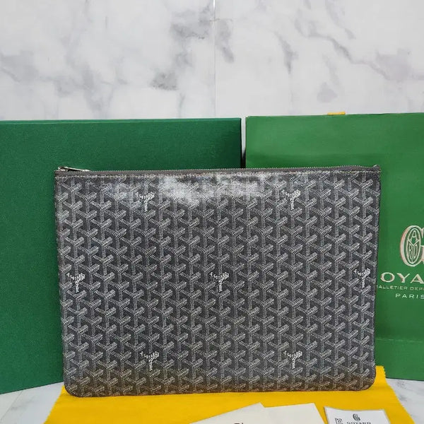[BUNJANG] Goyard Senat Clutch Bag GM Grey / 고야드 세나 클러치백 그레이 Gm