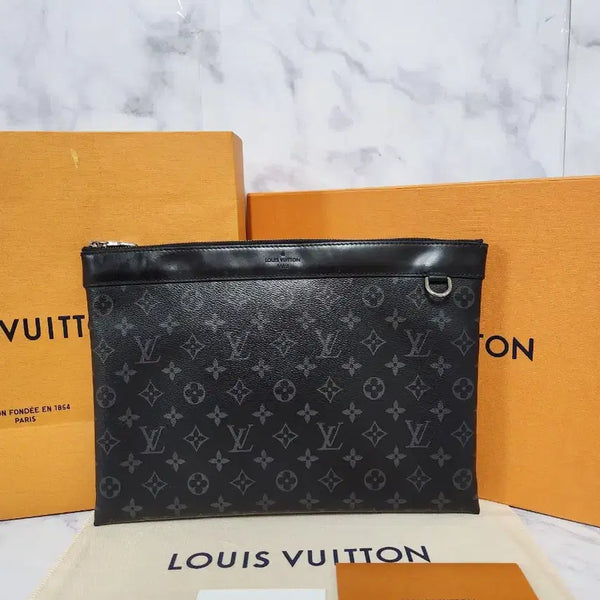 [BUNJANG] Louis Vuitton Pochette Monogram Clutch Black / 루이비통 포쉐트 모노그램 클러치 블랙