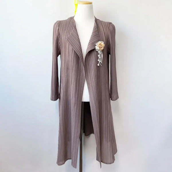 [BUNJANG] Daks Women's Pleated Long Cardigan (Size F) / 닥스 여성 플리츠 롱가디건 F