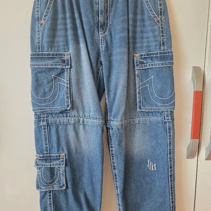 [BUNJANG] True Religion x Fetch Denim Separate Cargo Pants Indigo / 트루릴리젼 x 페치 데님 세퍼레이트 카고 팬츠 인디고