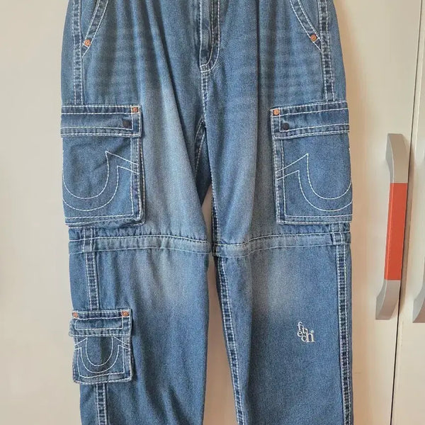 [BUNJANG] True Religion x Fetch Denim Separate Cargo Pants Indigo / 트루릴리젼 x 페치 데님 세퍼레이트 카고 팬츠 인디고