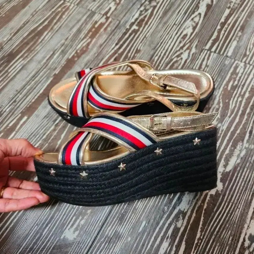 [BUNJANG] Tommy Hilfiger Platform Sandals Size 37 (235) / 타미힐피거 통굽 샌들 37(235)