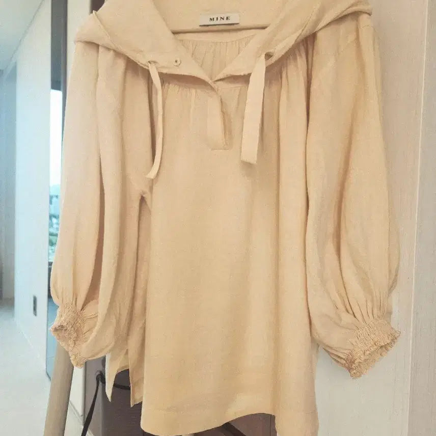 [BUNJANG] Linen 100% 7-Sleeve Blouse / MINE)린넨100% 7부블라우스