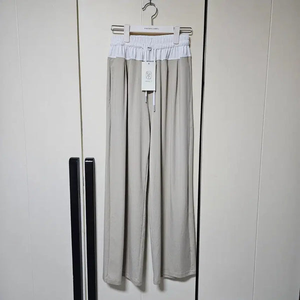 [BUNJANG] Color Block Wide Training Pants Beige / [새상품] 배색 와이드 트레이닝 팬츠 베이지