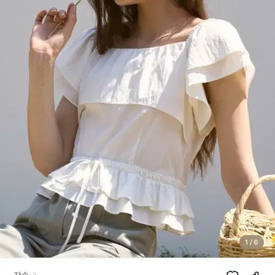 [BUNJANG] J`ASP Blouse White New Arrival / 쟈습블라우스 화이트 새상품