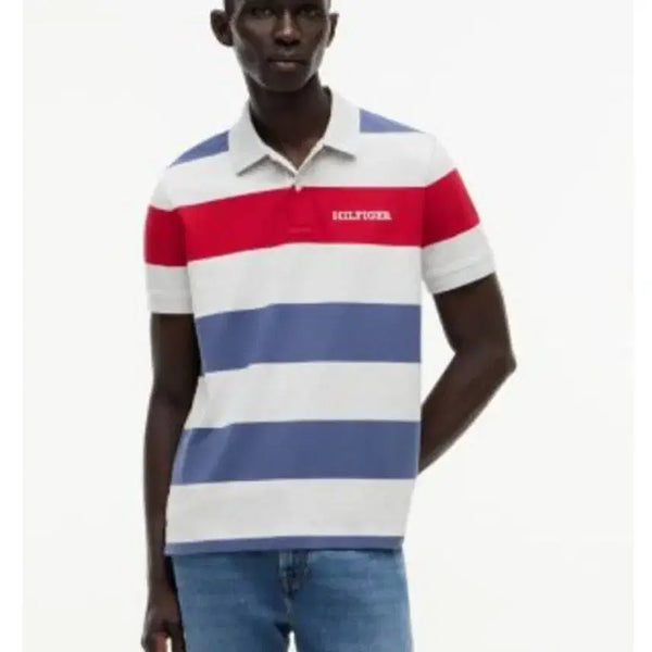 [BUNJANG] Tommy Hilfiger Regular Fit Stripe Polo Shirt / 타미힐피거 레귤러핏 스트라이프 폴로