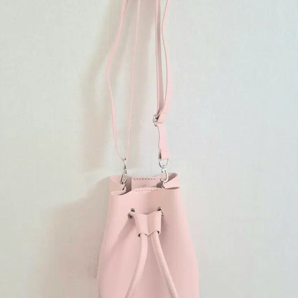 [BUNJANG] Drawstring Mini Crossbody Shoulder Bag - Pink / 복조리백 핑크색 미니 크로스 숄더백