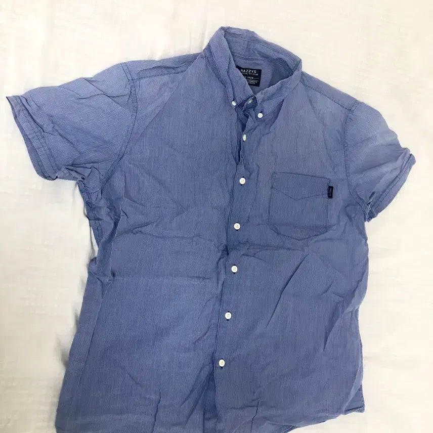 [BUNJANG] Hazzys Cotton 100% Short Sleeve Shirt / 헤지스 코튼 100% 반소매 셔츠
