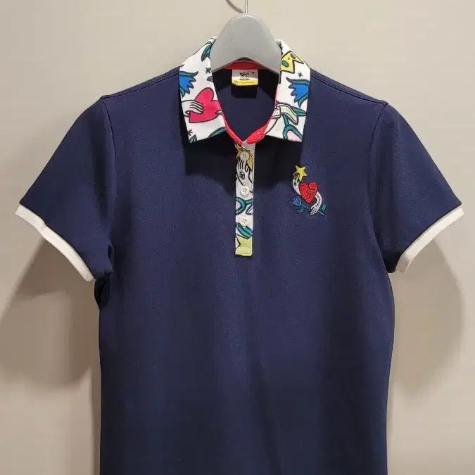 [BUNJANG] Castelbajac Women's Golf T-Shirt Navy Pattern / 까스텔바작 여성 골프 티셔츠